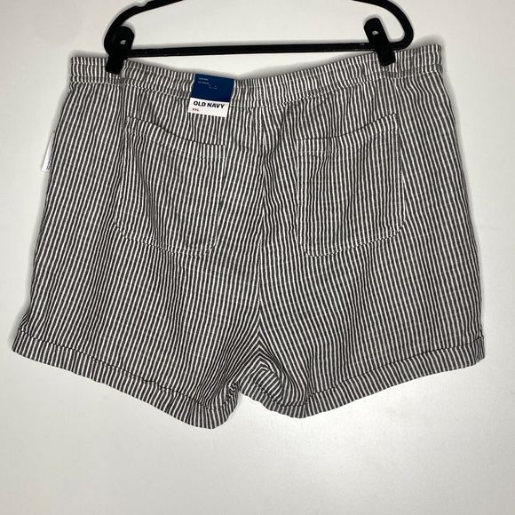 New Old Navy High-Waisted Railroad-Stripe Linen-Blend Shorts Women's Size XXL - Picture 7 of 8